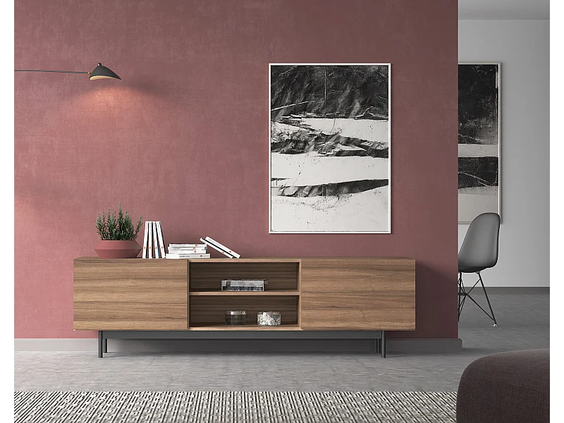 Mueble TV - A52cm x L180cm x F43cm - nogal - Printed
