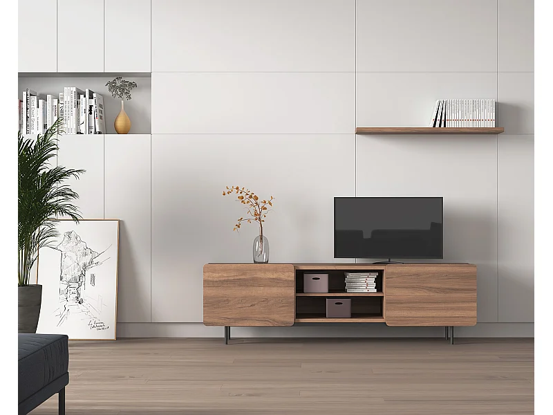 Mueble TV - A54cm x L180cm x F43cm - nogal - Printed