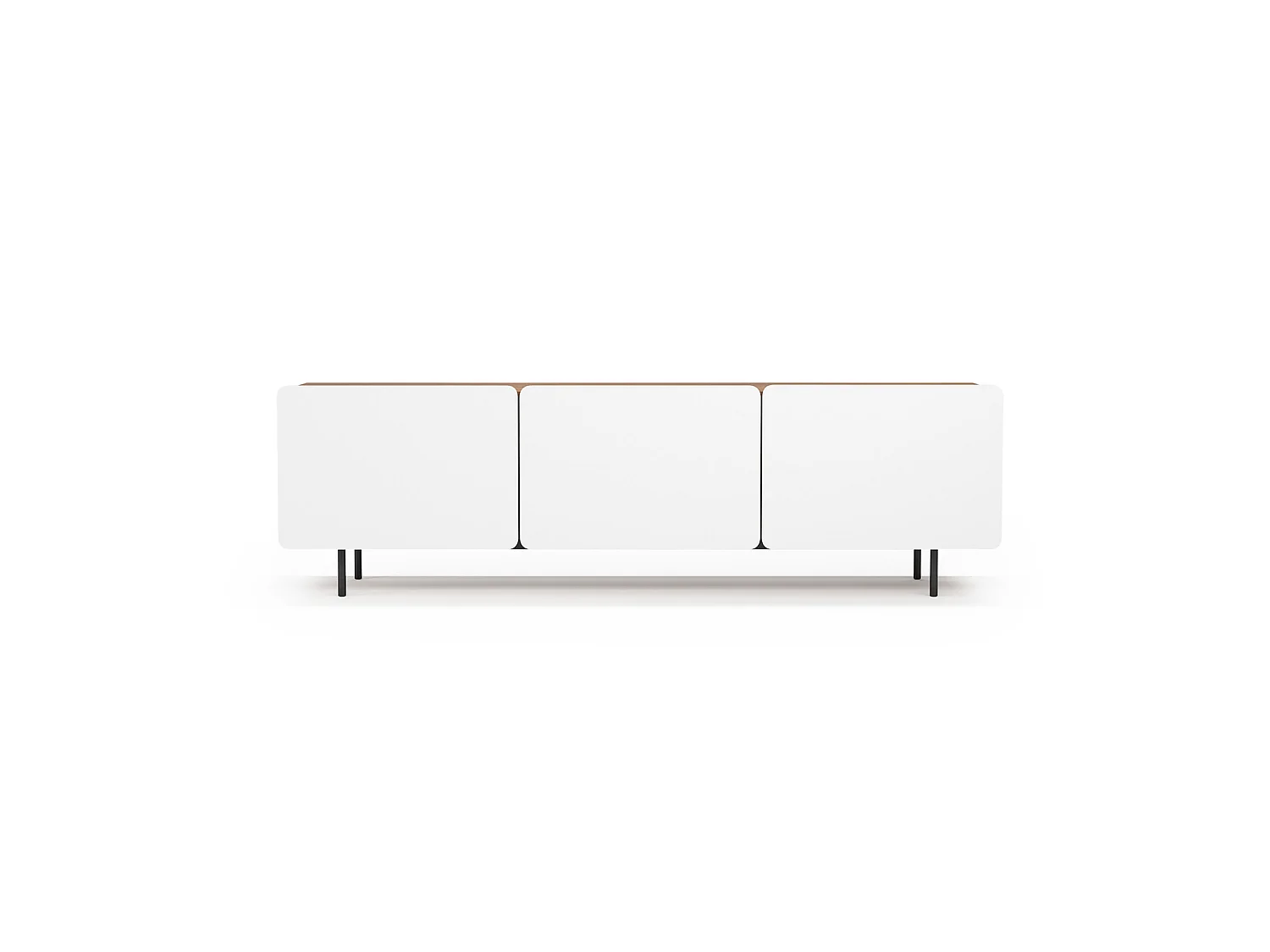 Mueble TV 3 puertas - A54cm x L180cm x F43cm - nogal y blanco - Printed