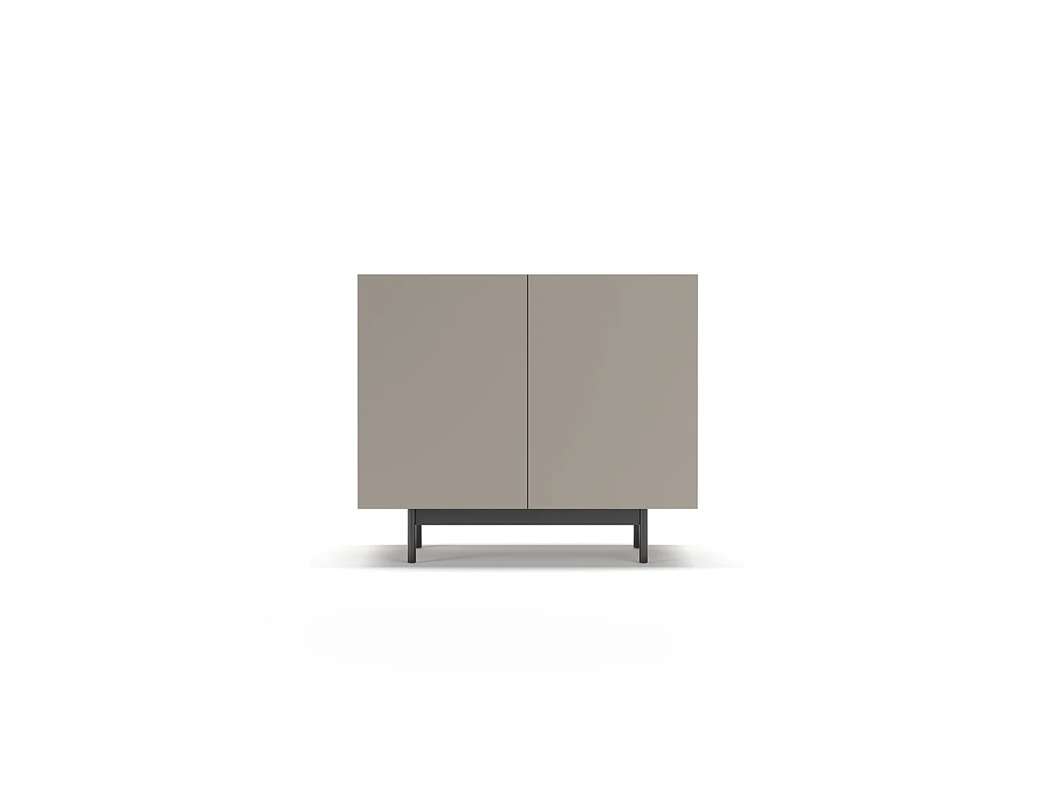 Buffet 2 portes - H78cm x L90cm x L34cm - noyer et taupe - Printed