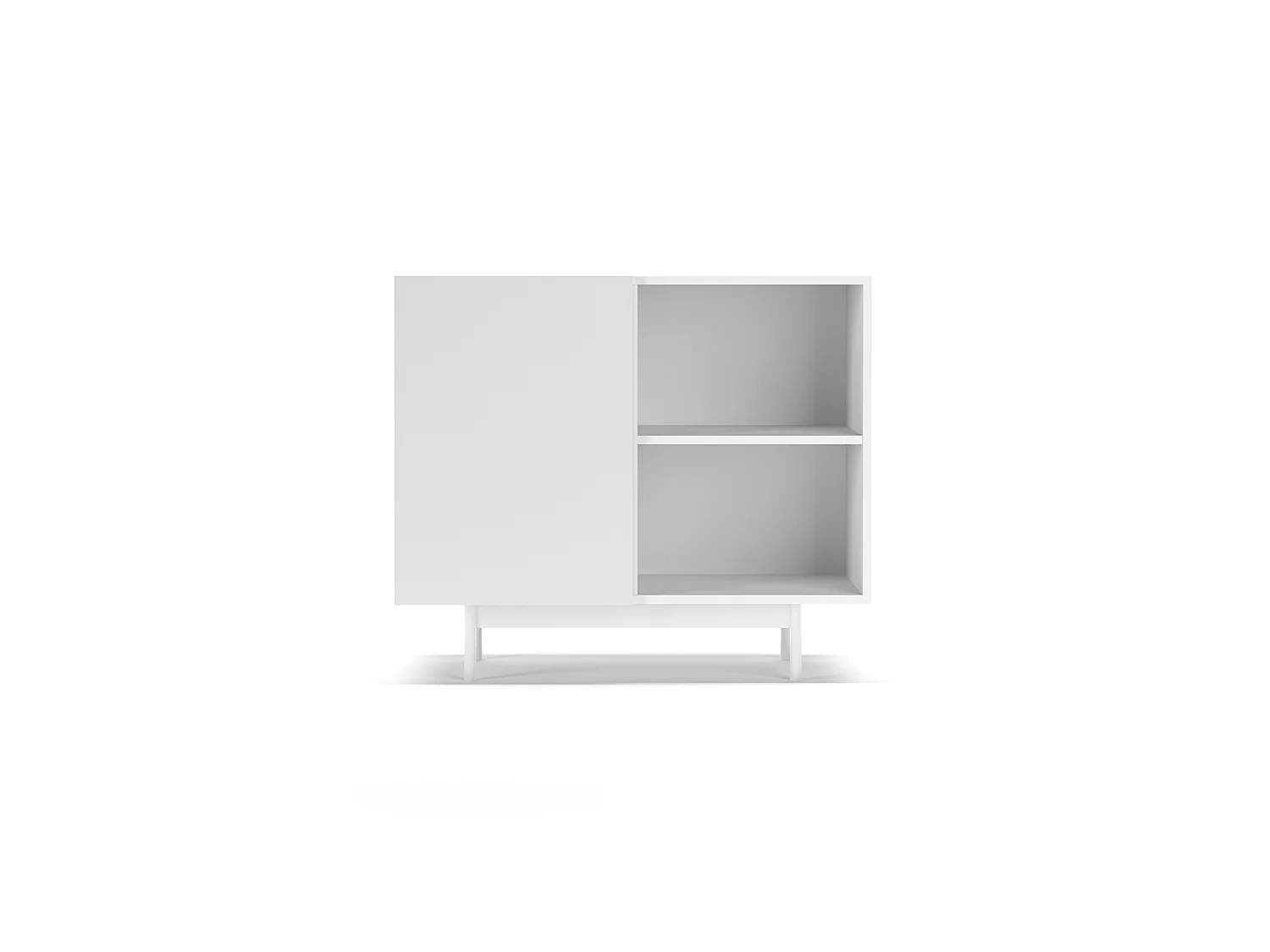 Buffet 1 porte - H78cm x L90cm x L34cm - blanc - Printed