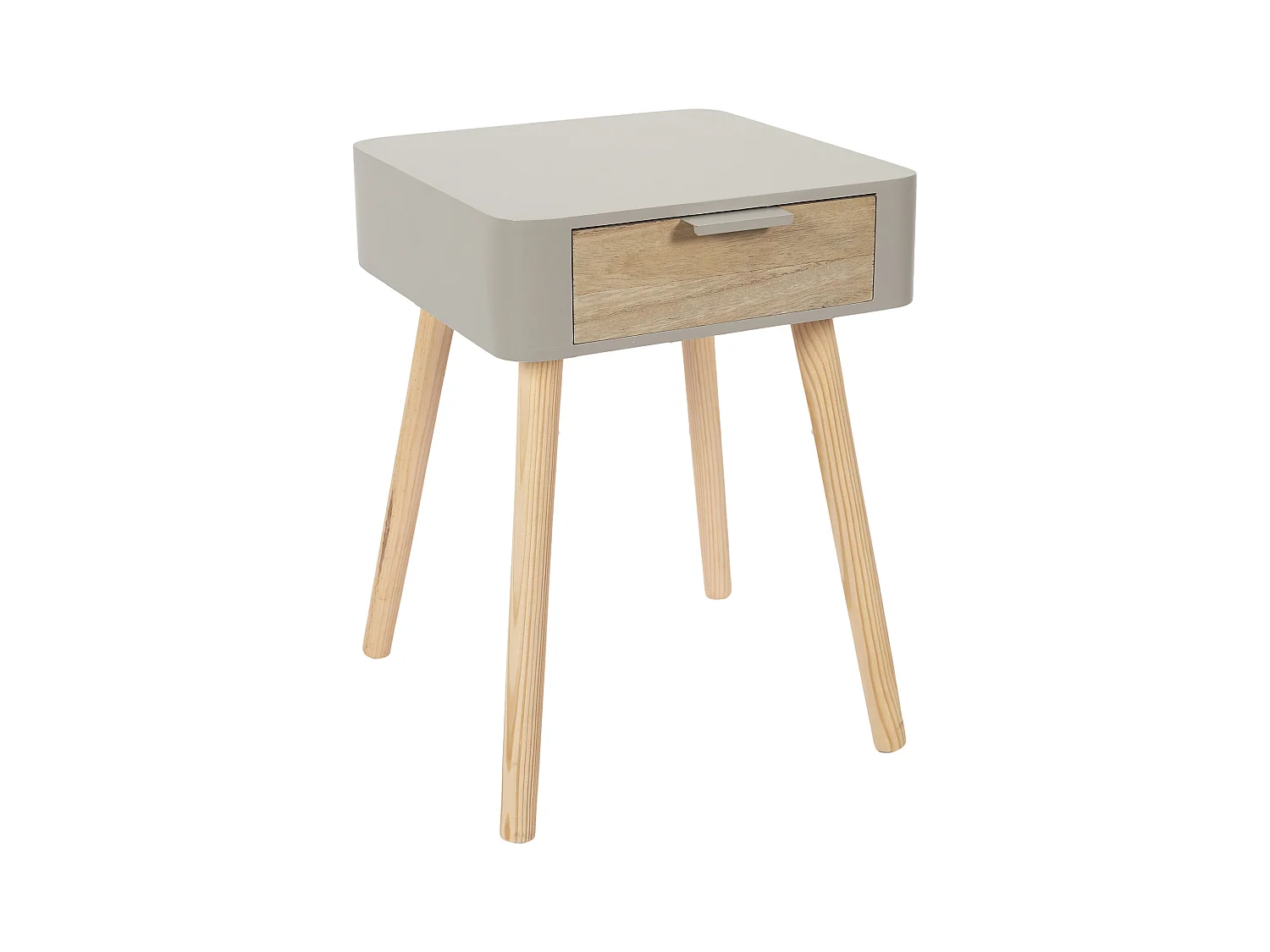 Chevet 1 Tiroir En Bois Taupe Gris, Marron