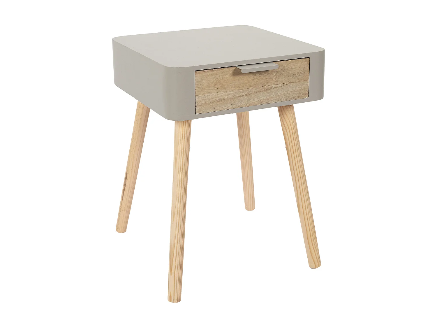 Chevet 1 Tiroir En Bois Taupe Gris, Marron