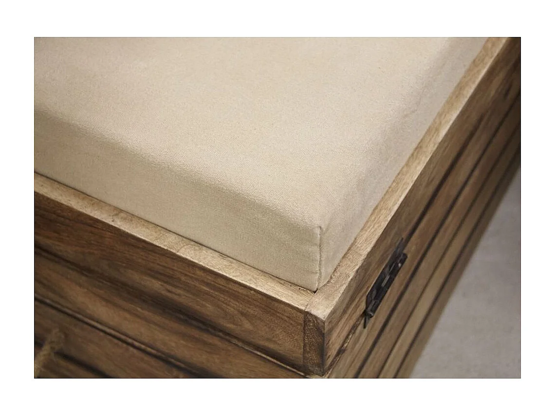 Coffre banc Zigzag en manguier et coton