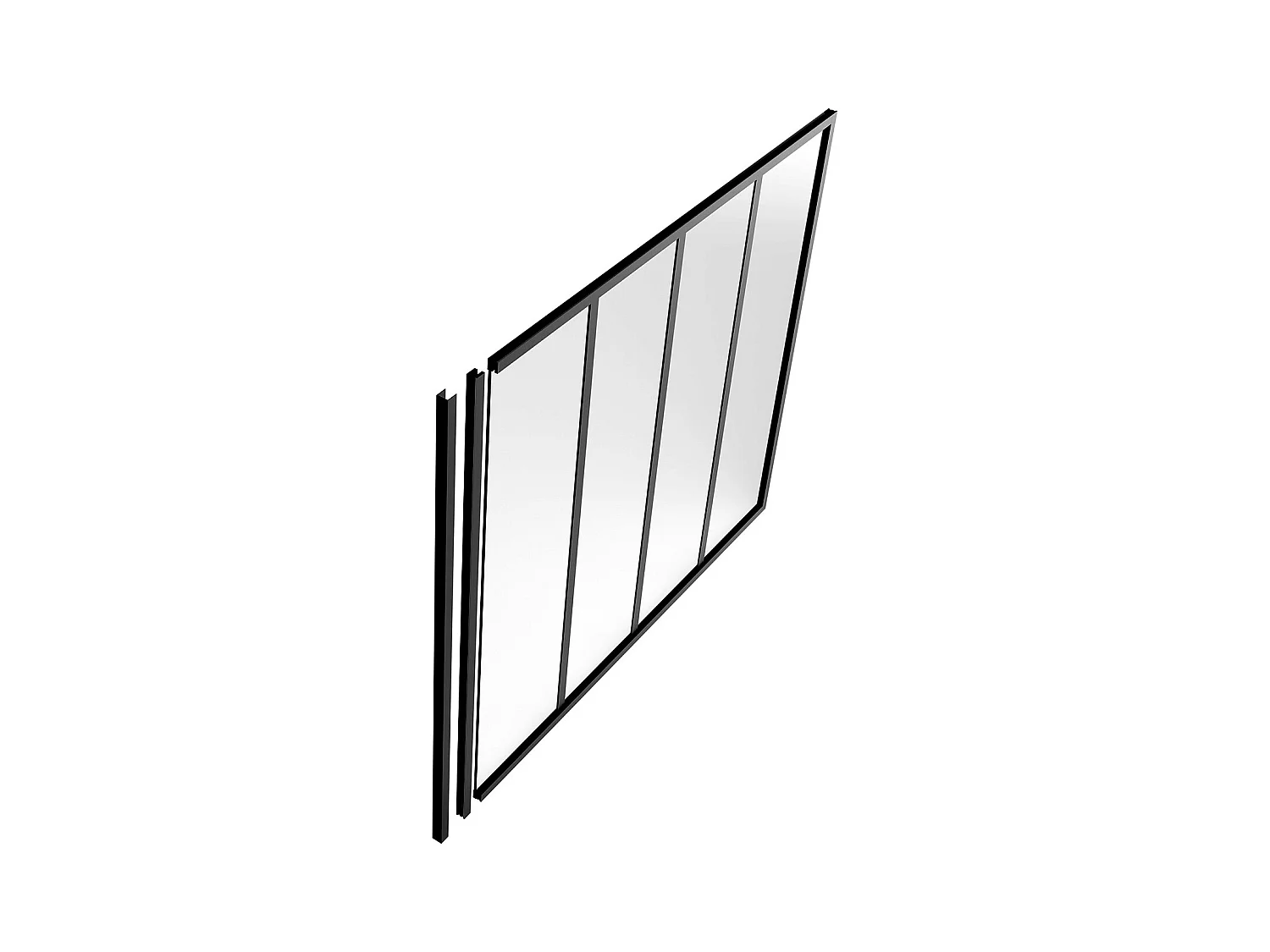 Poteau de terminaison pour verrière en aluminium thermolaqué - H130 cm - Noir - BAYVIEW