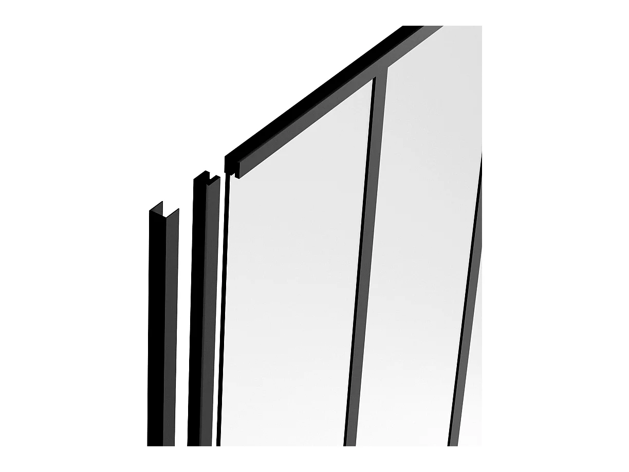 Poste de acabado para cristalera de aluminio lacado al horno - 130 cm de altura - Negro - BAYVIEW