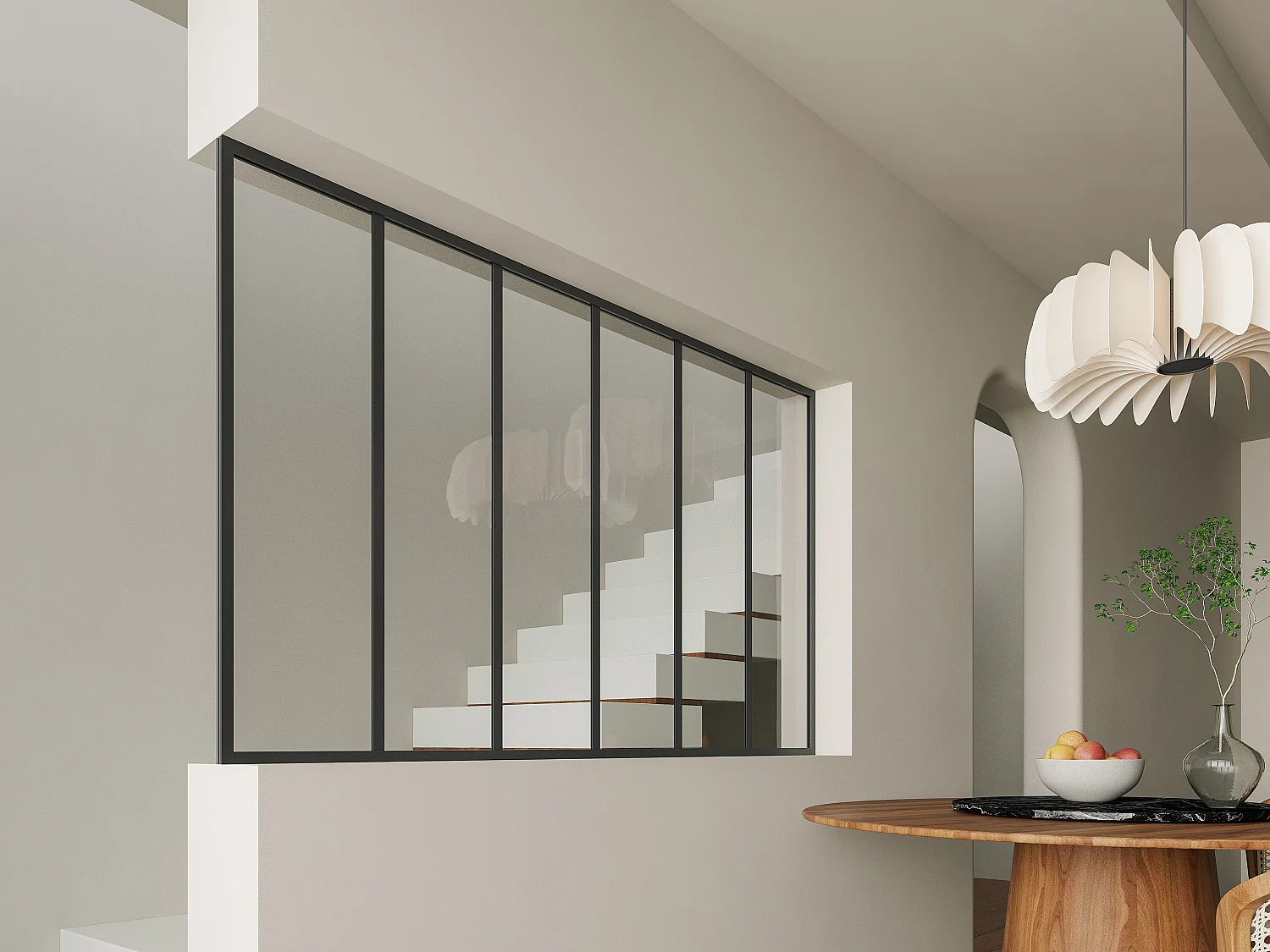 Poste de acabado para cristalera de aluminio lacado al horno - 130 cm de altura - Negro - BAYVIEW