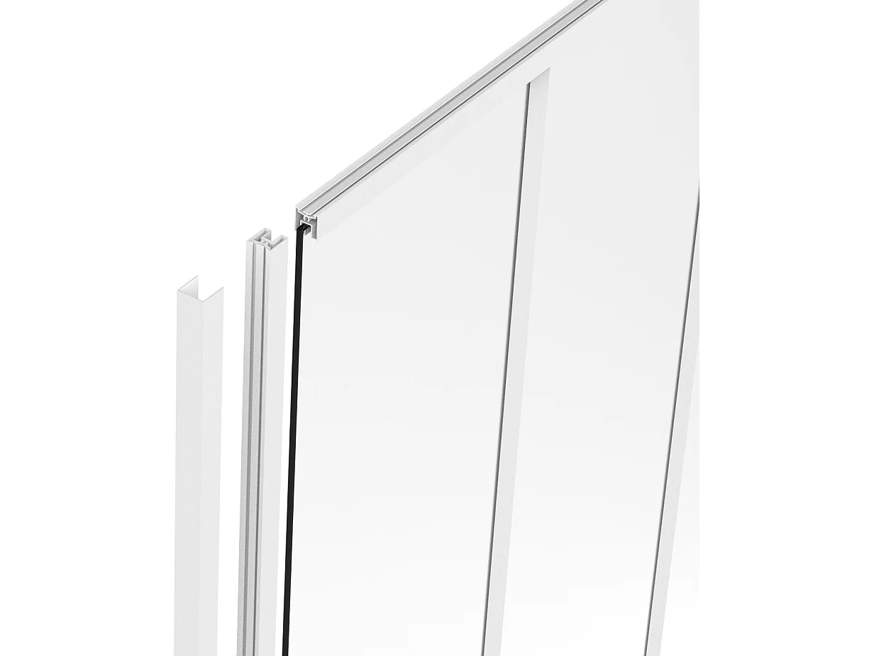 Endpfosten für Glaswand - Aluminium thermolackiert - H 130 cm - Weiß - BAYVIEW