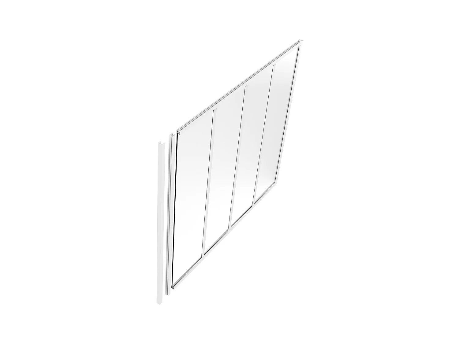 Poteau de terminaison pour verrière en aluminium thermolaqué - H130 cm - Blanc - BAYVIEW