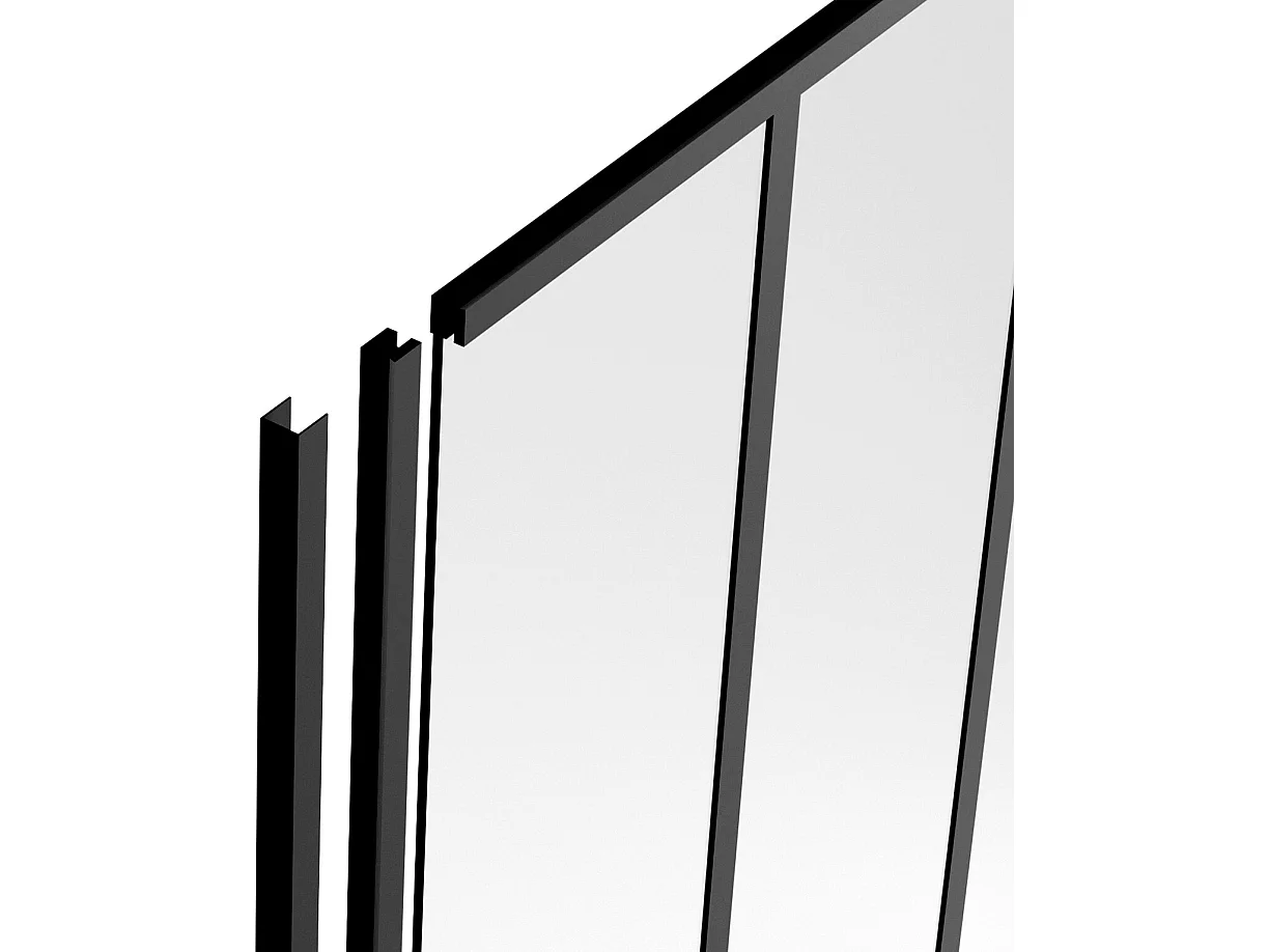 Montante terminale per vetrata H105 cm in Alluminio termolaccato Nero - BAYVIEW