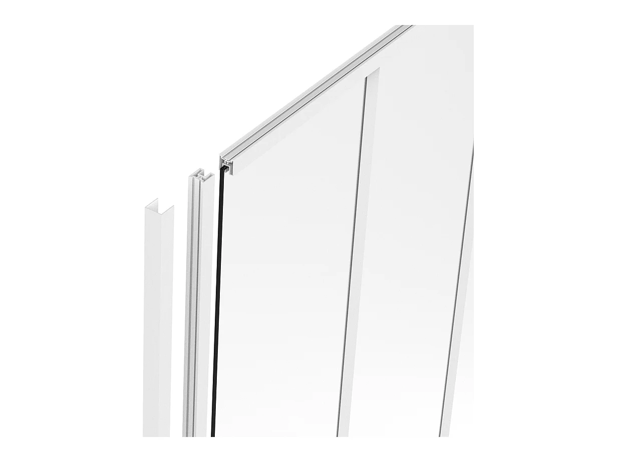 Afslutningsstolpe til termolakeret aluminium-stålgård - H105 cm - Hvid - BAYVIEW