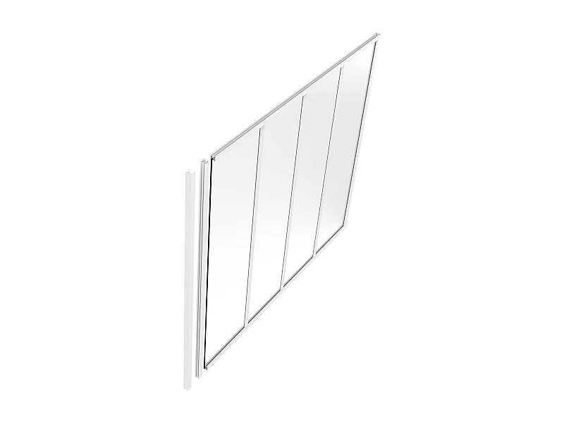 Poste para divisória em alumínio termolacado A105 cm branco - BAYVIEW