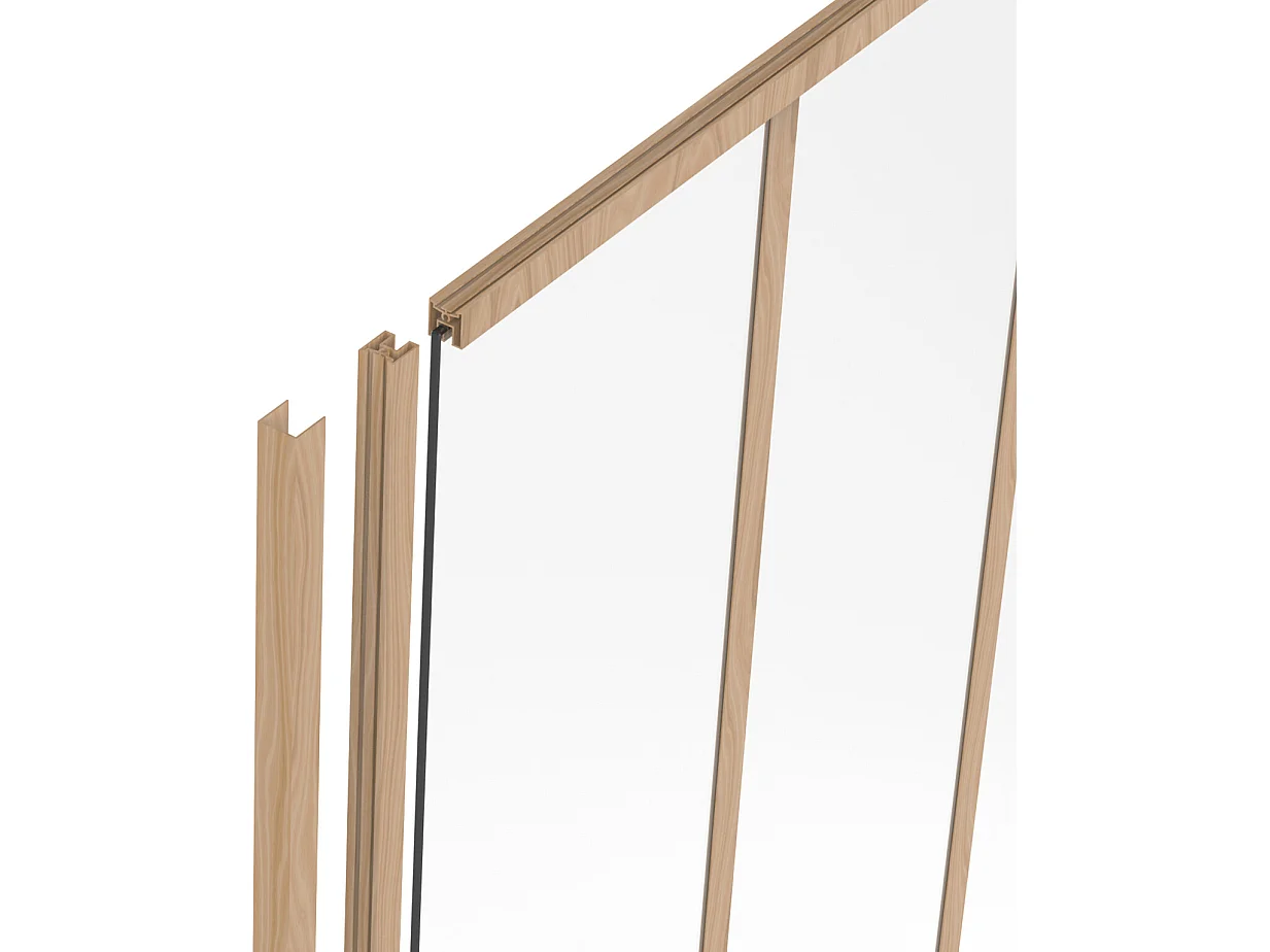 Poteau de terminaison pour verrière en aluminium thermolaqué - H130 cm - Naturel clair - BAYVIEW