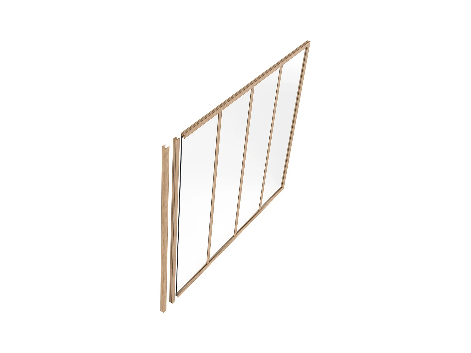 Poteau de terminaison pour verrière en aluminium thermolaqué - H105 cm - Naturel clair - BAYVIEW