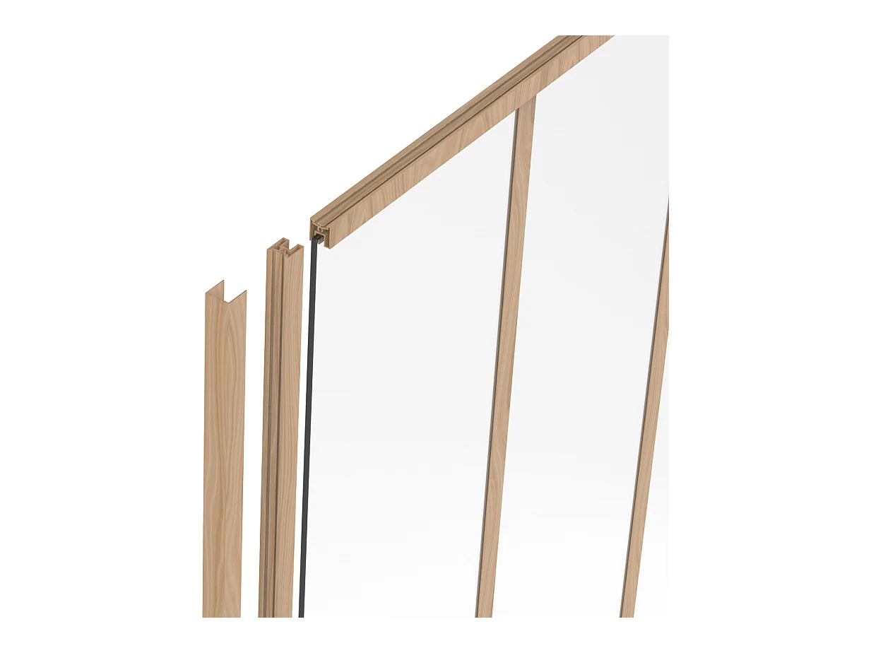 Slutstolpe til aluminiumsglasparti, termolakeret aluminium - H105 cm - Lys natur - BAYVIEW