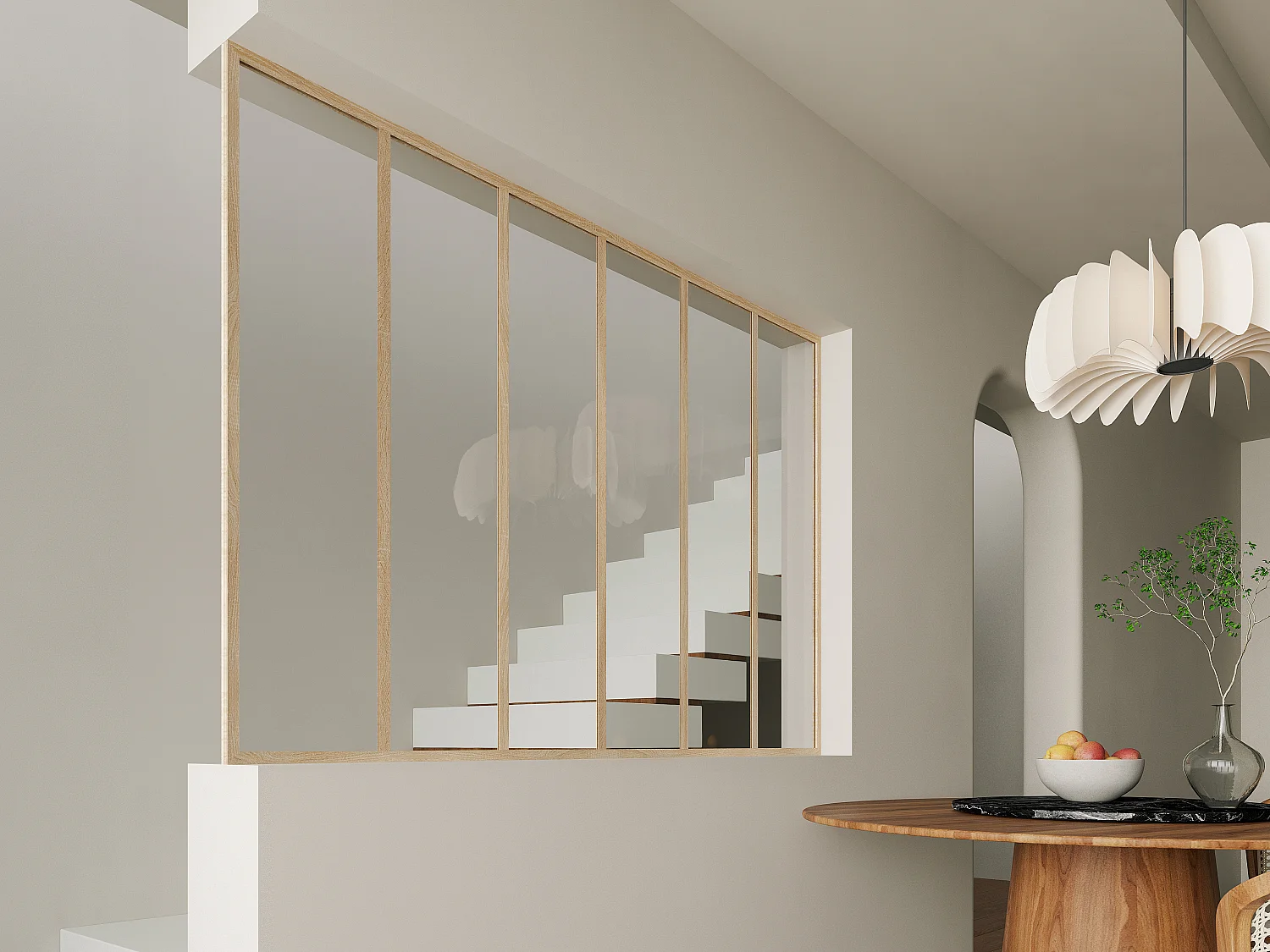 Slutstolpe til aluminiumsglasparti, termolakeret aluminium - H105 cm - Lys natur - BAYVIEW