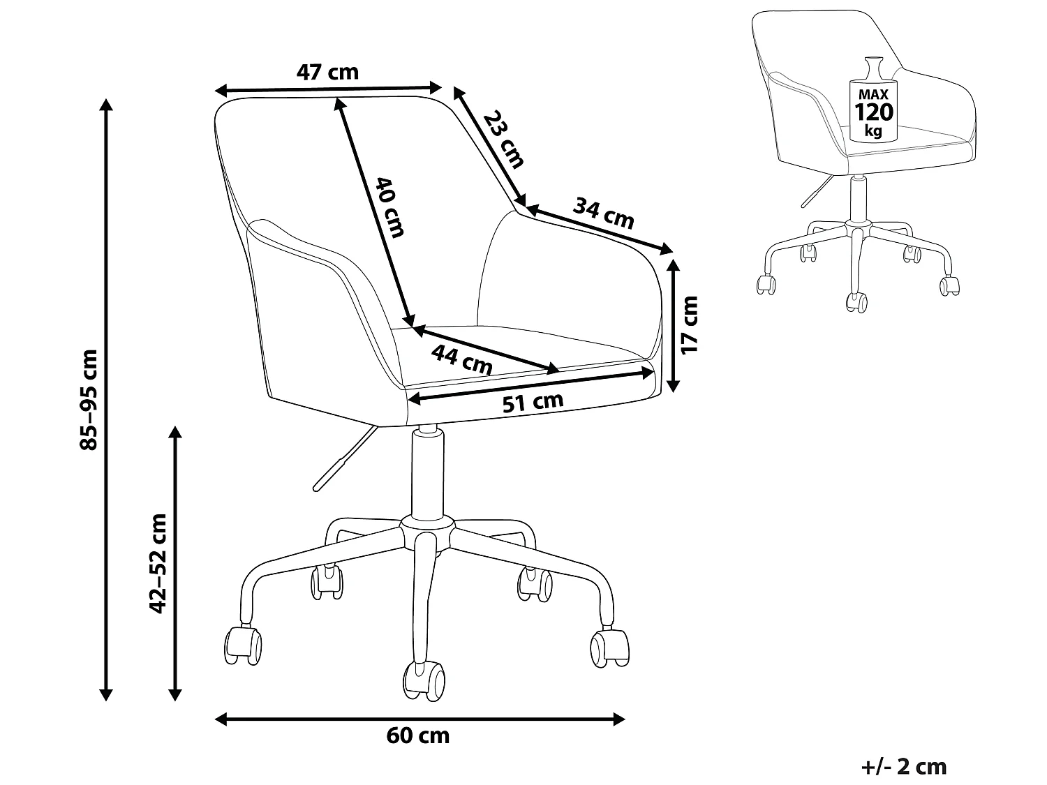 Bureaustoel fluweel mintgroen ANTARES