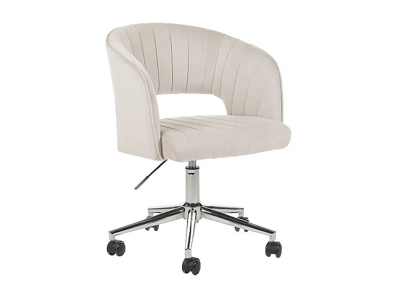 Silla de oficina giratoria KATONAH Terciopelo Beige claro