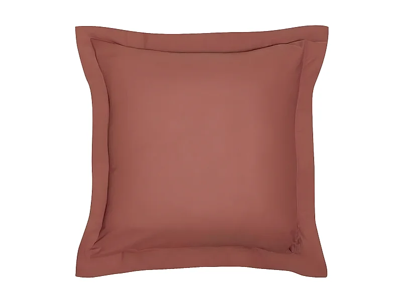 Taie d’oreiller / quadrant 100% coton, qualité 144 fils. En couleurs unies. Terre cuite 60x60cm