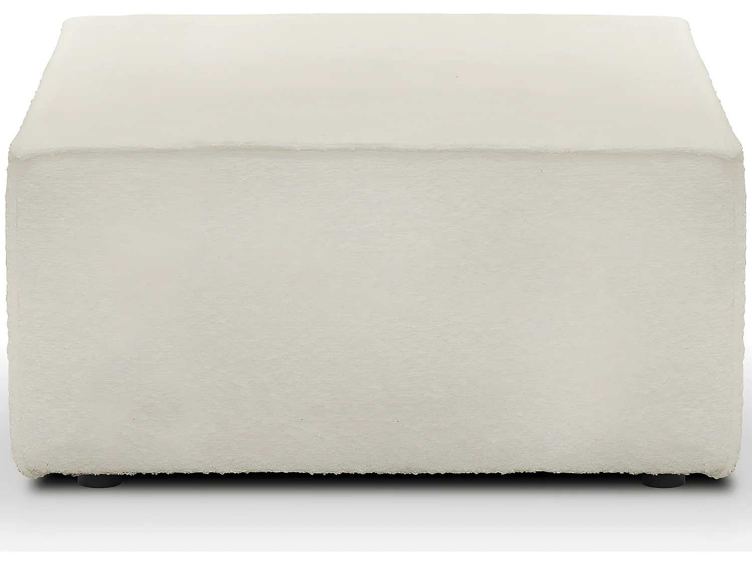 Pouf en tissu bouclette écru - Harper