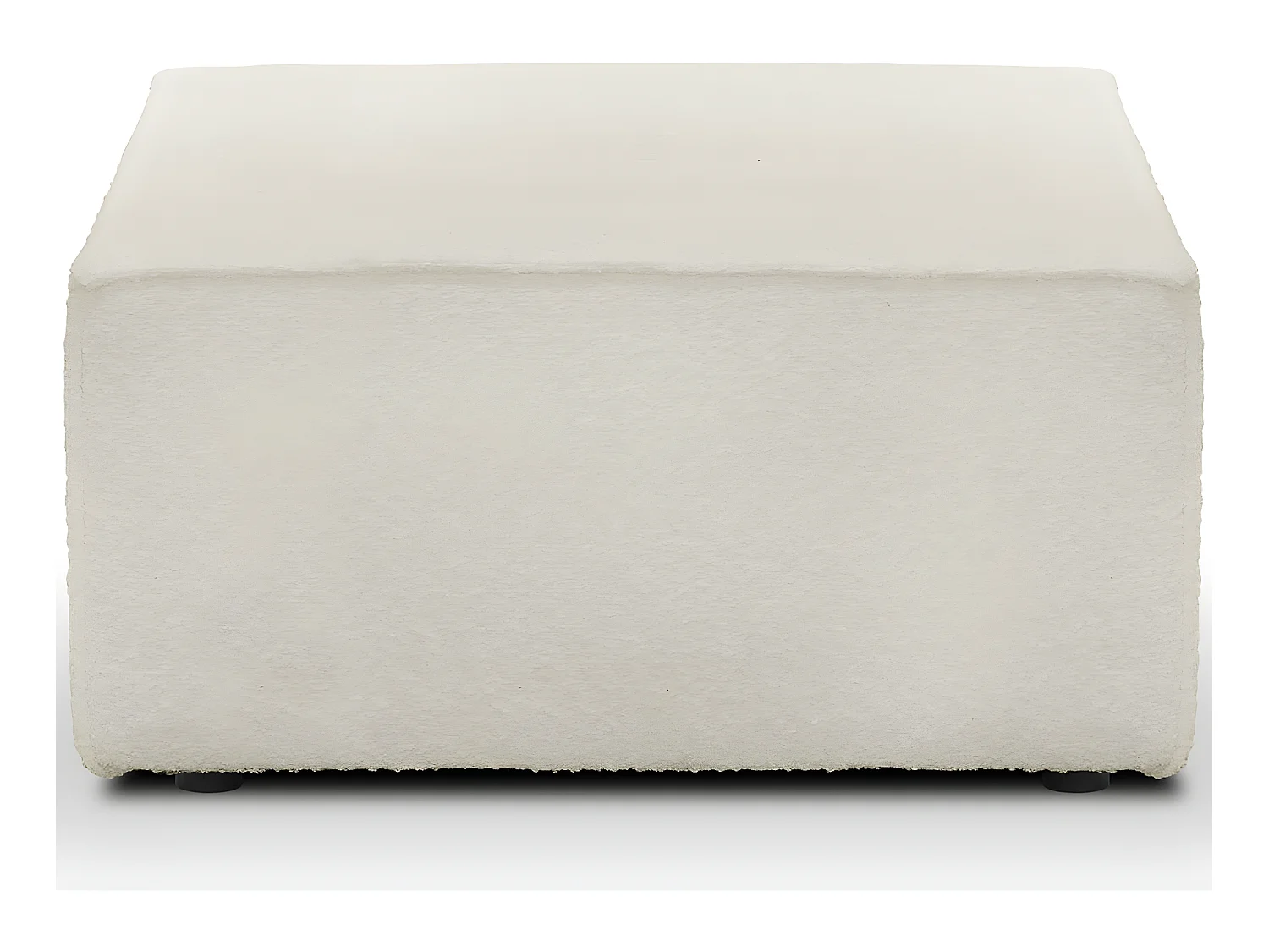 Pouf en tissu bouclette écru - Harper