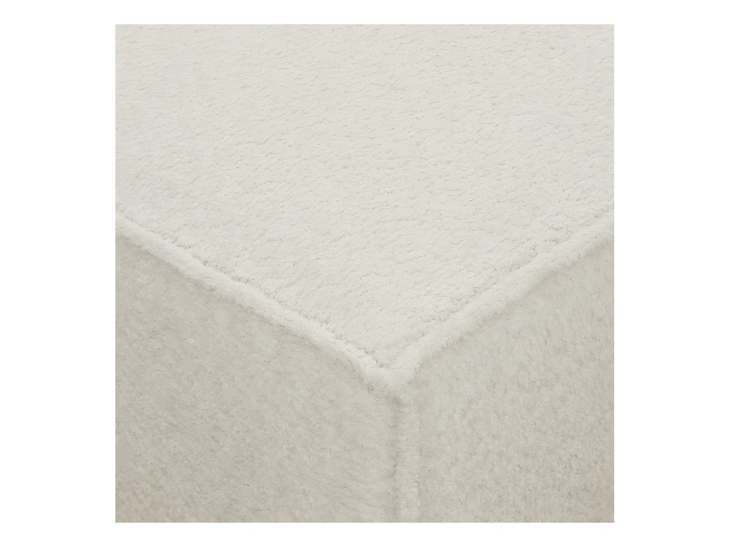 Pouf en tissu bouclette écru - Harper