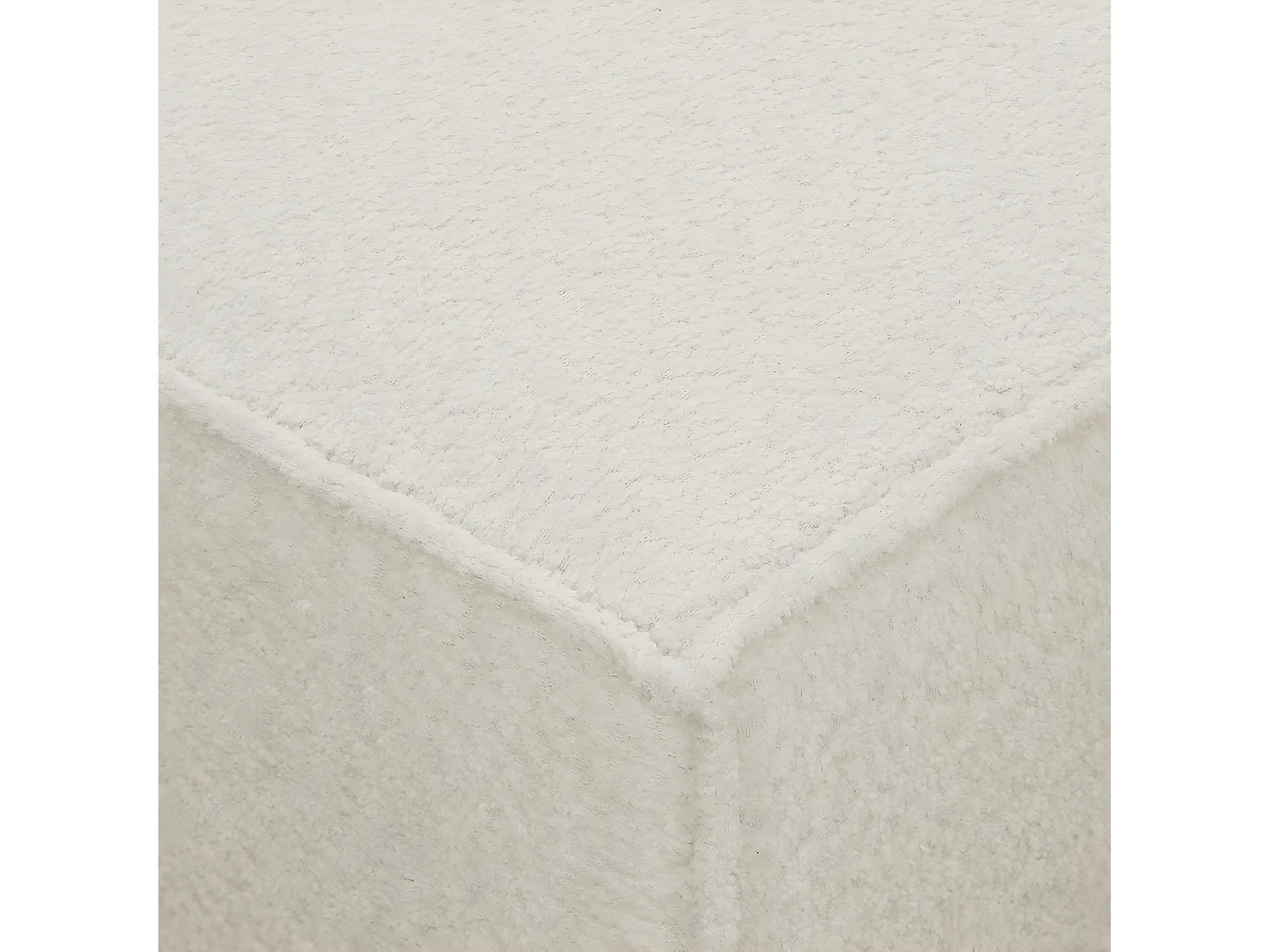 Pouf en tissu bouclette écru - Harper