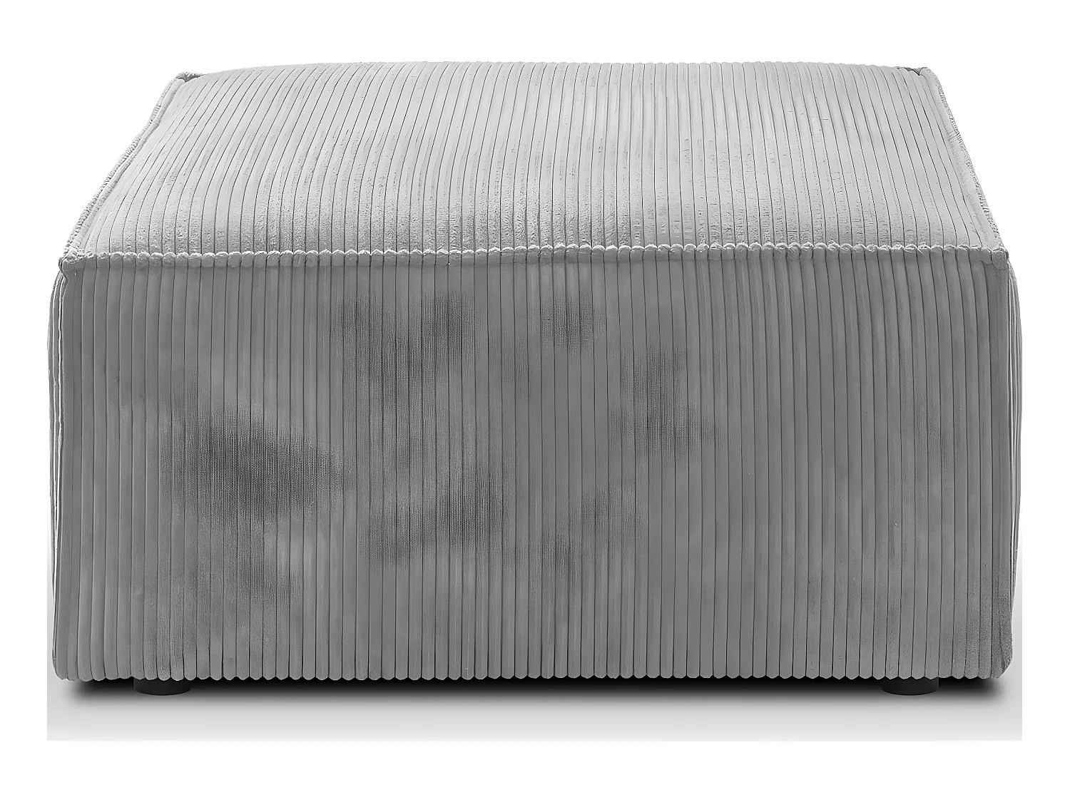 Pouf en velours côtelé gris clair - Harper