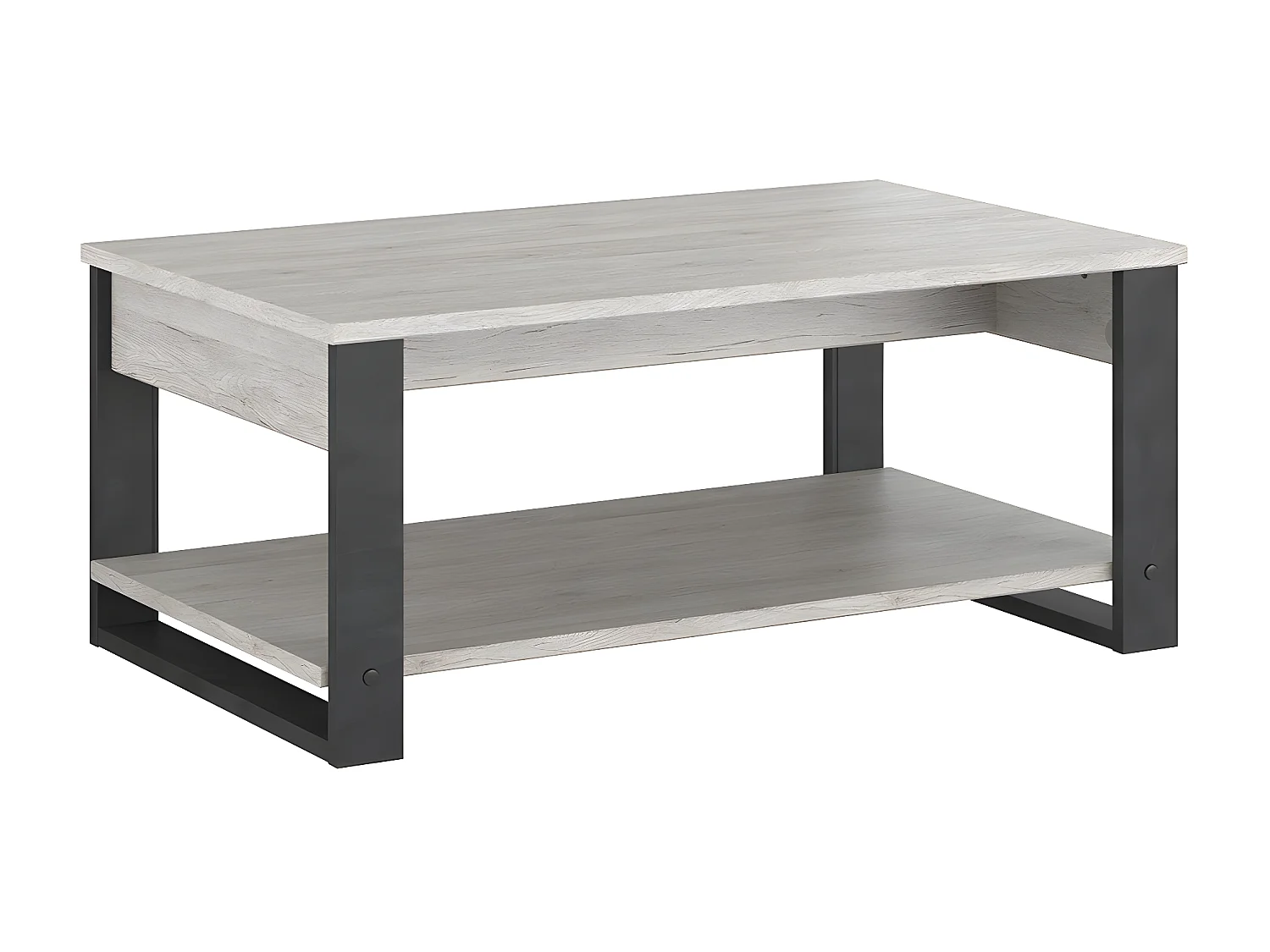 Table Basse Décor Chêne et Gris Métal - JULES