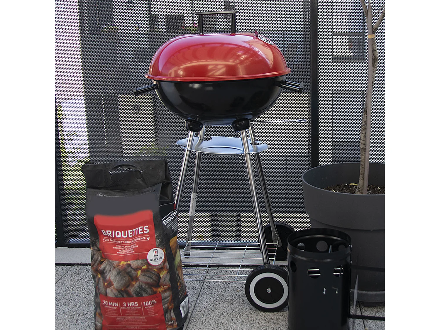 Livoo Barbecue à charbon 41cm rouge/noir - doc172r