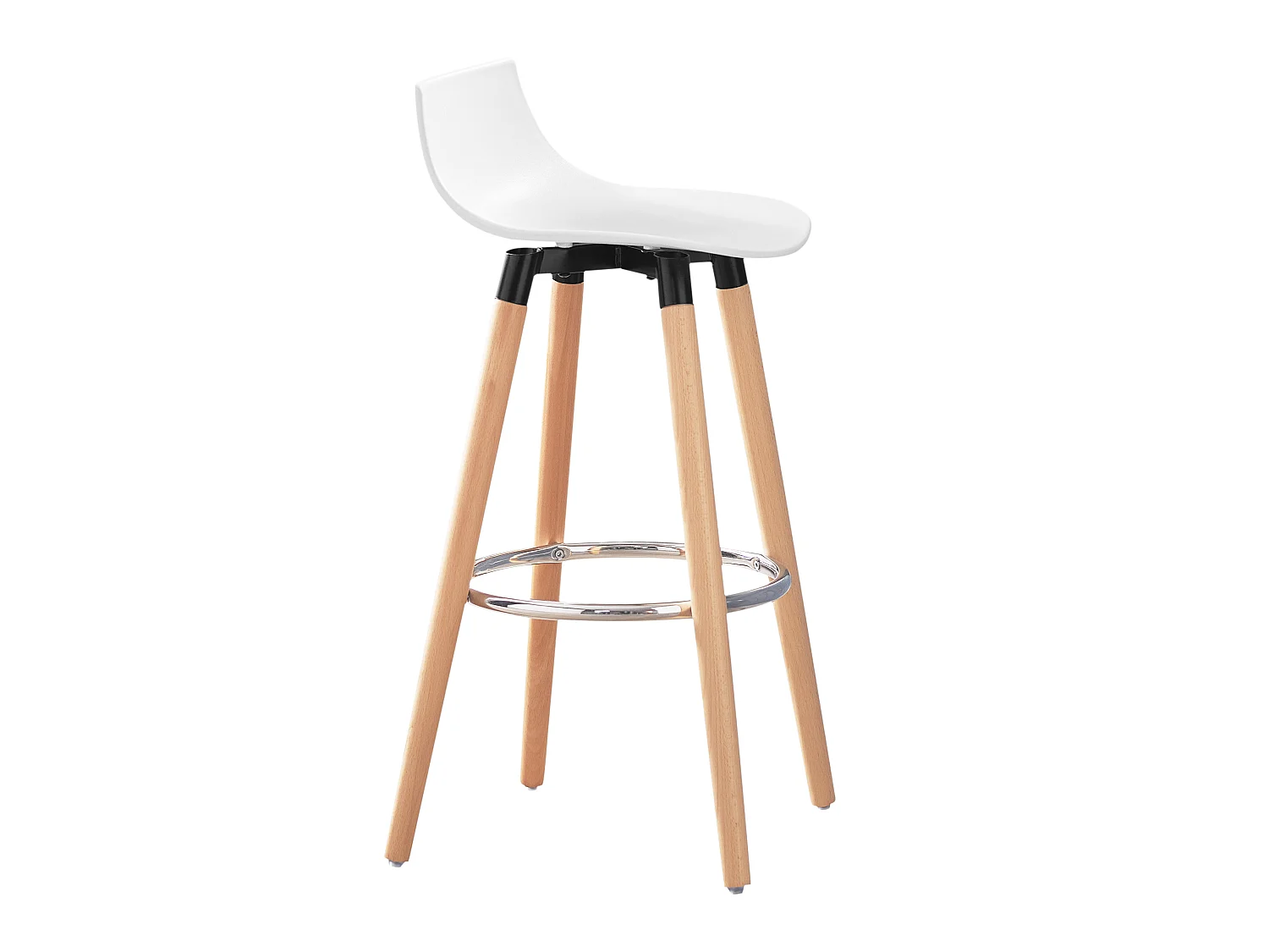 Tabouret de Bar Tabouret Haut de Bistrot Cuisine Chaise de Bar avec Repose-Pieds et Dossier, FST86-W