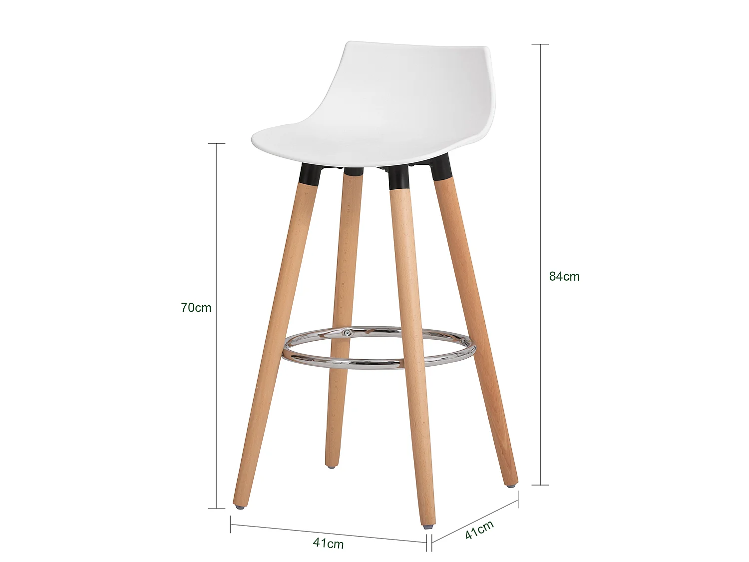 Tabouret de Bar Tabouret Haut de Bistrot Cuisine Chaise de Bar avec Repose-Pieds et Dossier, FST86-W