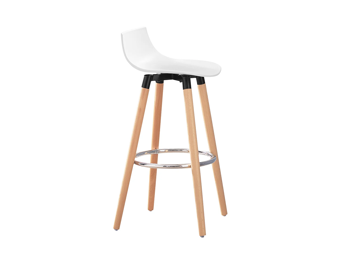 Tabouret de Bar Tabouret Haut de Bistrot Cuisine Chaise de Bar avec Repose-Pieds et Dossier, FST86-W