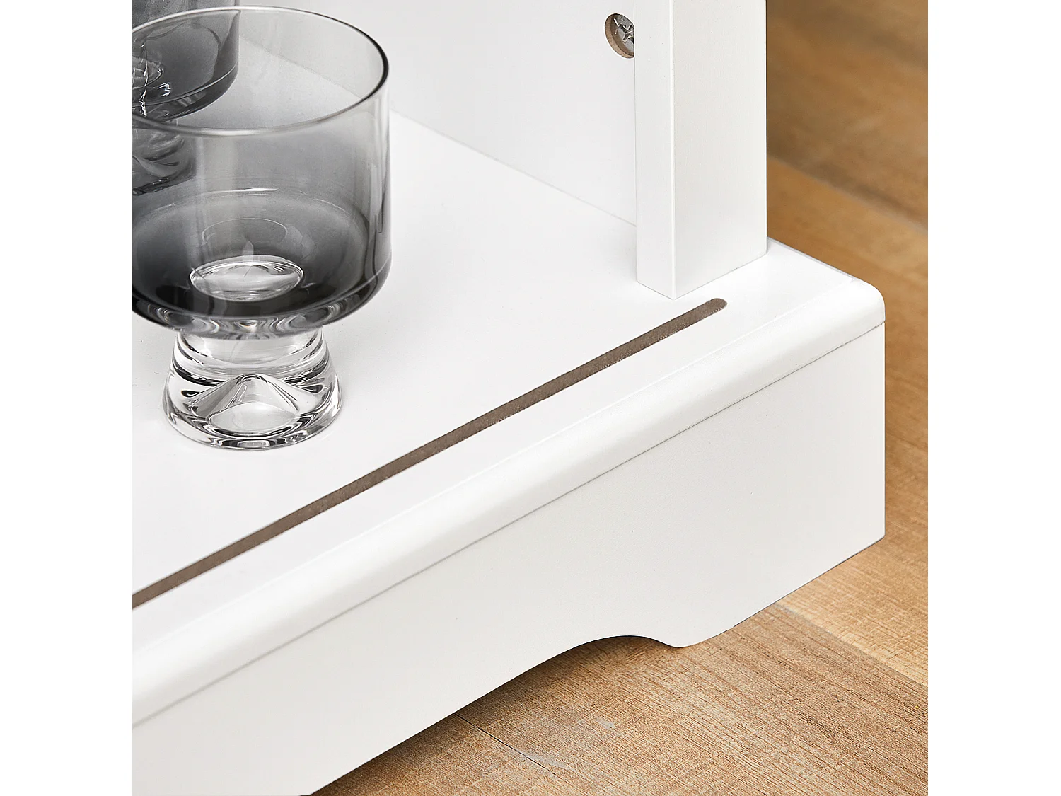 Buffet Commode avec Porte de Grange Coulissante à 2 Niveaux, FSB46-W