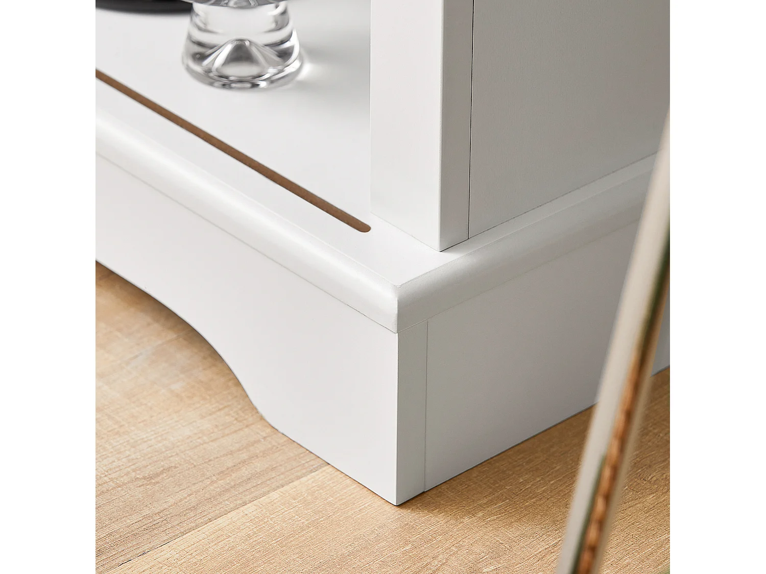 Buffet Commode avec Porte de Grange Coulissante à 2 Niveaux, FSB46-W