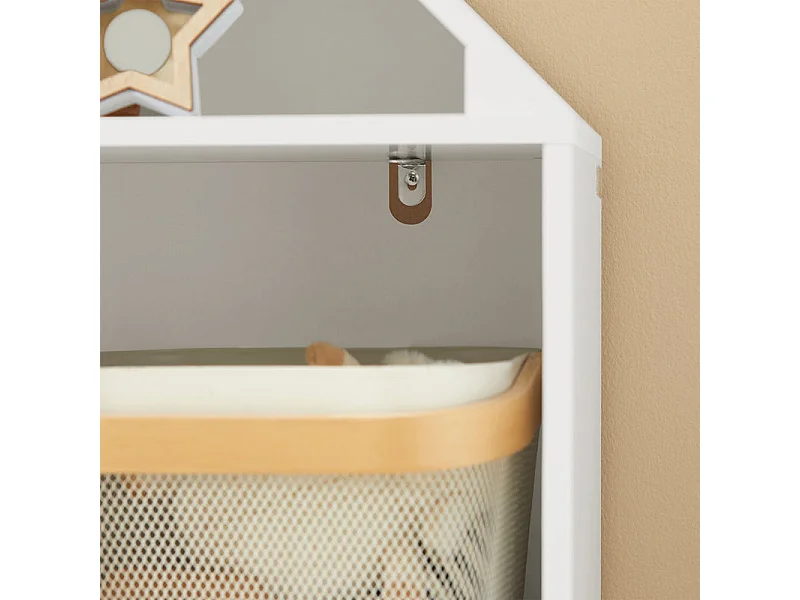 Librería Infantil con 2 Estanterías Abiertos Organizador de Juguetes Multifuncional con 2 Puertas 60 x30 x 103 cm Blanco KMB58-W SoBuy ES