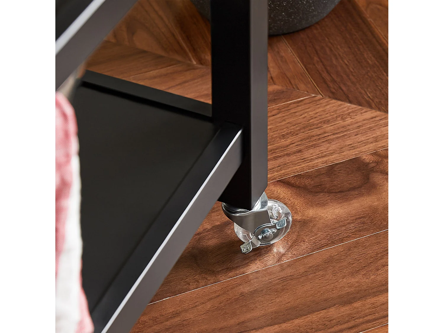 SoBuy FKW47-SCH Keukentrolley met roestvrij stalen plaat gangkast sideboard bijzettafel