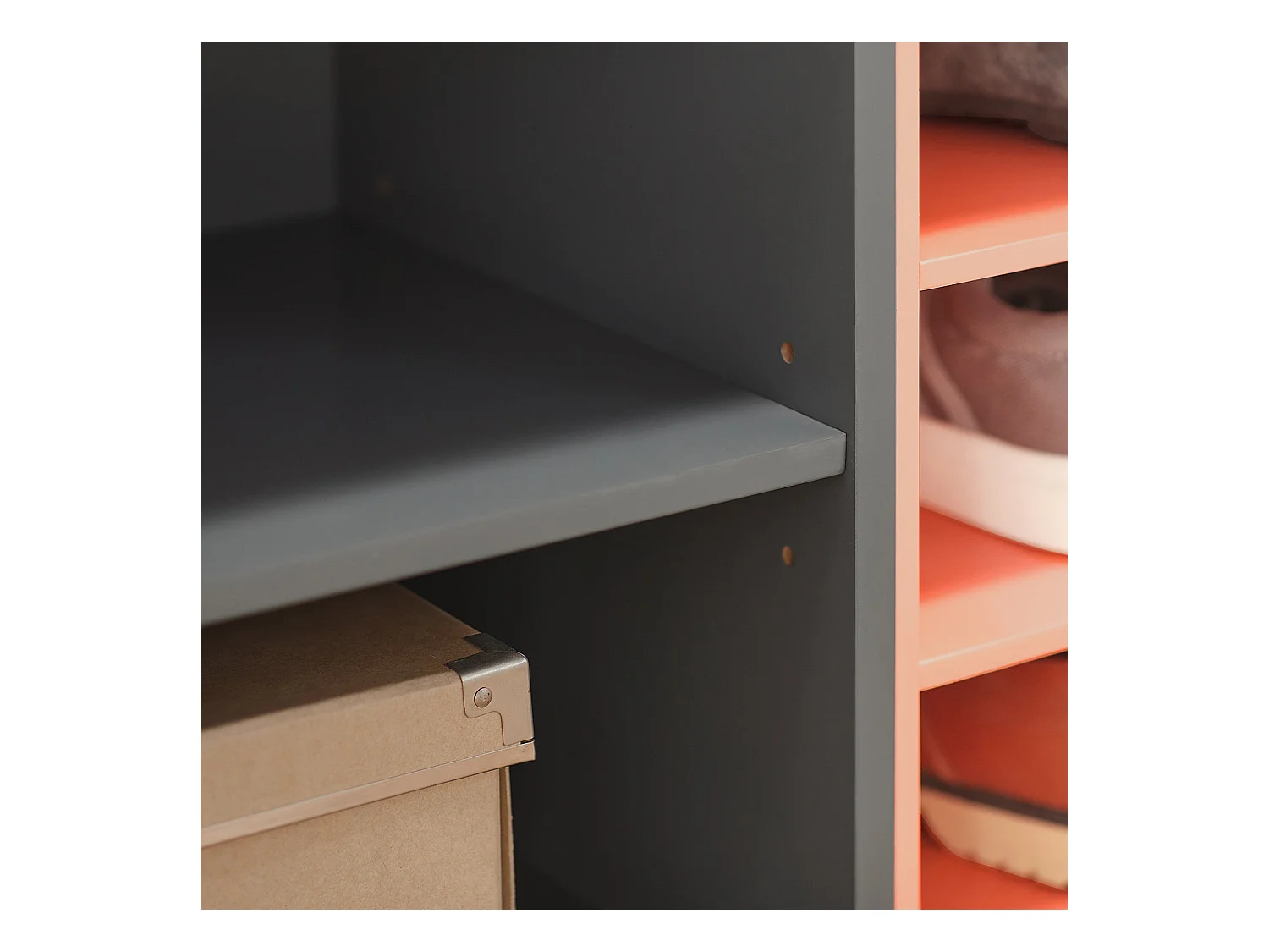 SoBuy FSR109-HG Schoenenbank Schoenenkast Schoenenkist Hal met gewatteerd kussen en verwijderbare plank - 80x36x43cm