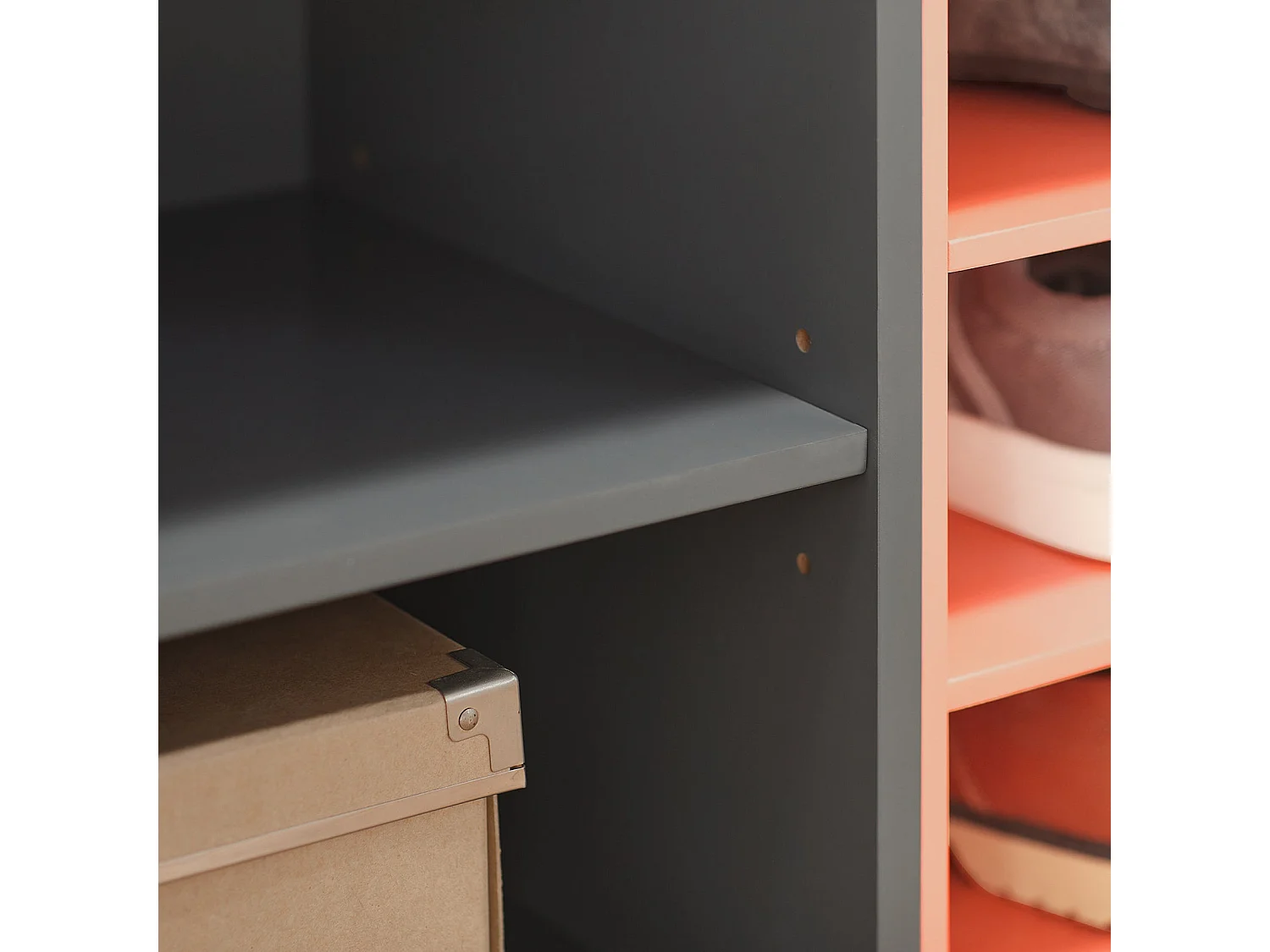 SoBuy FSR109-HG Schoenenbank Schoenenkast Schoenenkist Hal met gewatteerd kussen en verwijderbare plank - 80x36x43cm