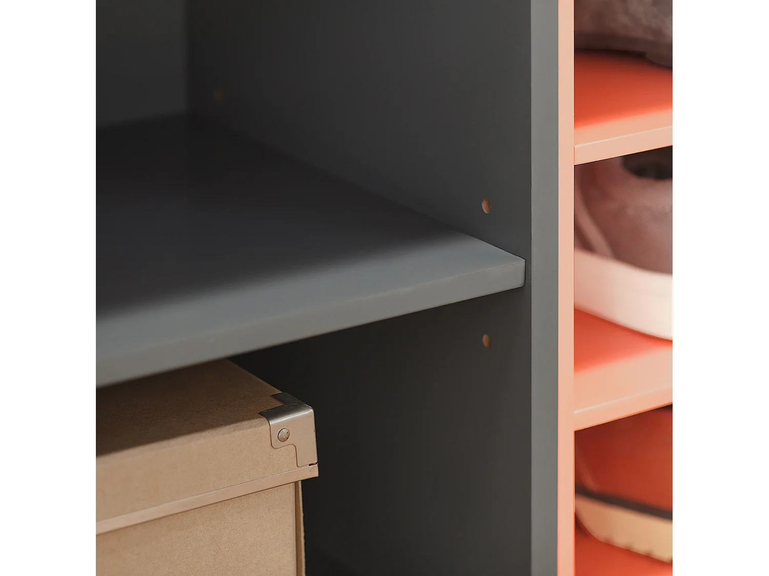 SoBuy FSR109-HG Schoenenbank Schoenenkast Schoenenkist Hal met gewatteerd kussen en verwijderbare plank - 80x36x43cm