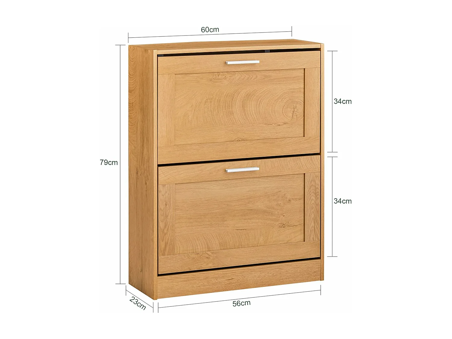 Meuble à Chaussures Armoire à Chaussures Commode à Chaussures avec 2 Abattants, FSR137-N