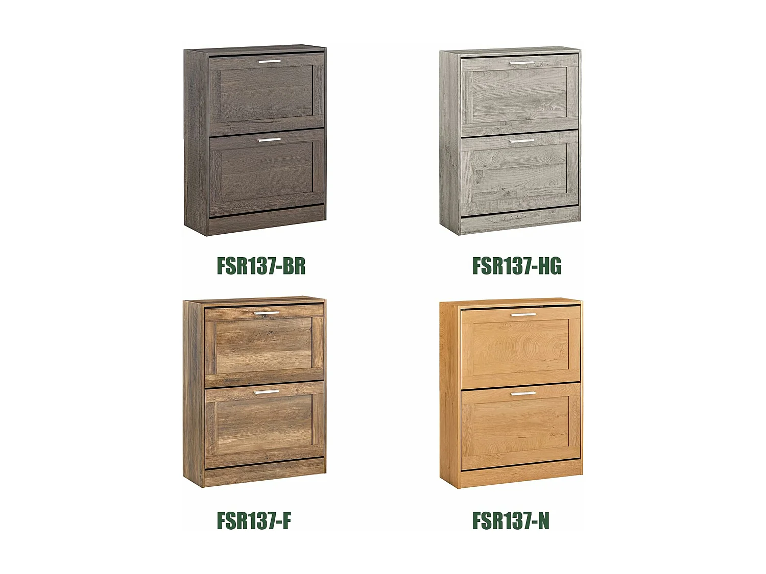 Meuble à Chaussures Armoire à Chaussures Commode à Chaussures avec 2 Abattants, FSR137-N