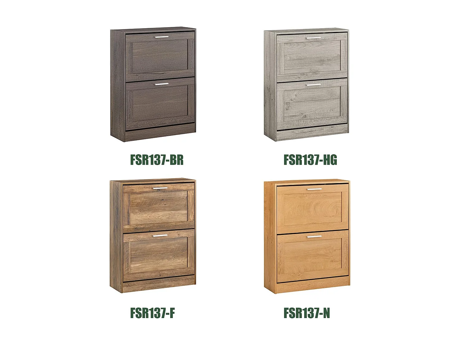 Meuble à Chaussures Armoire à Chaussures Commode à Chaussures avec 2 Abattants, FSR137-N