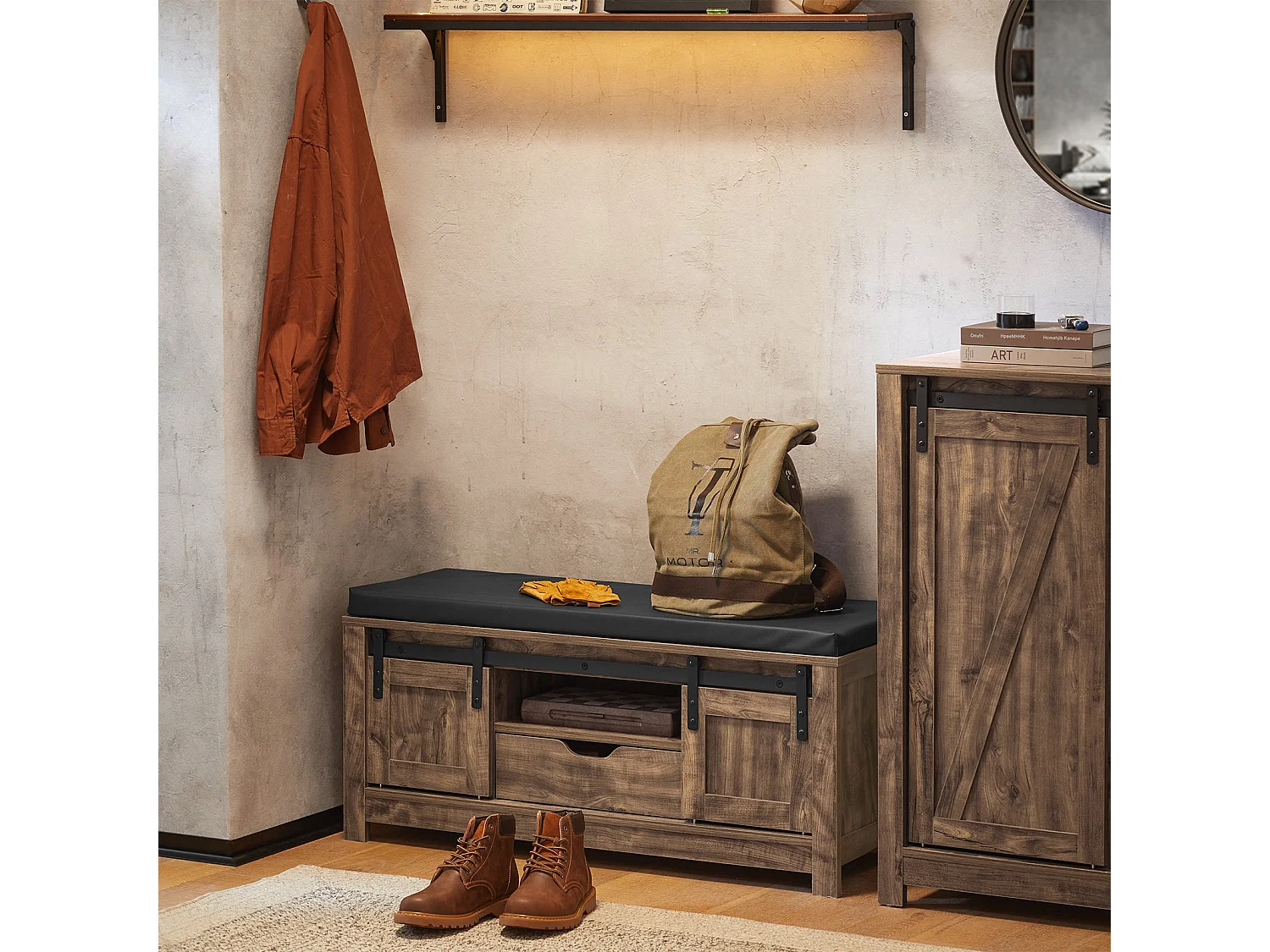 Meuble de Rangement à Chaussures Armoire à Chaussures Banc à chaussure Meuble d'entrée, FSR118-N