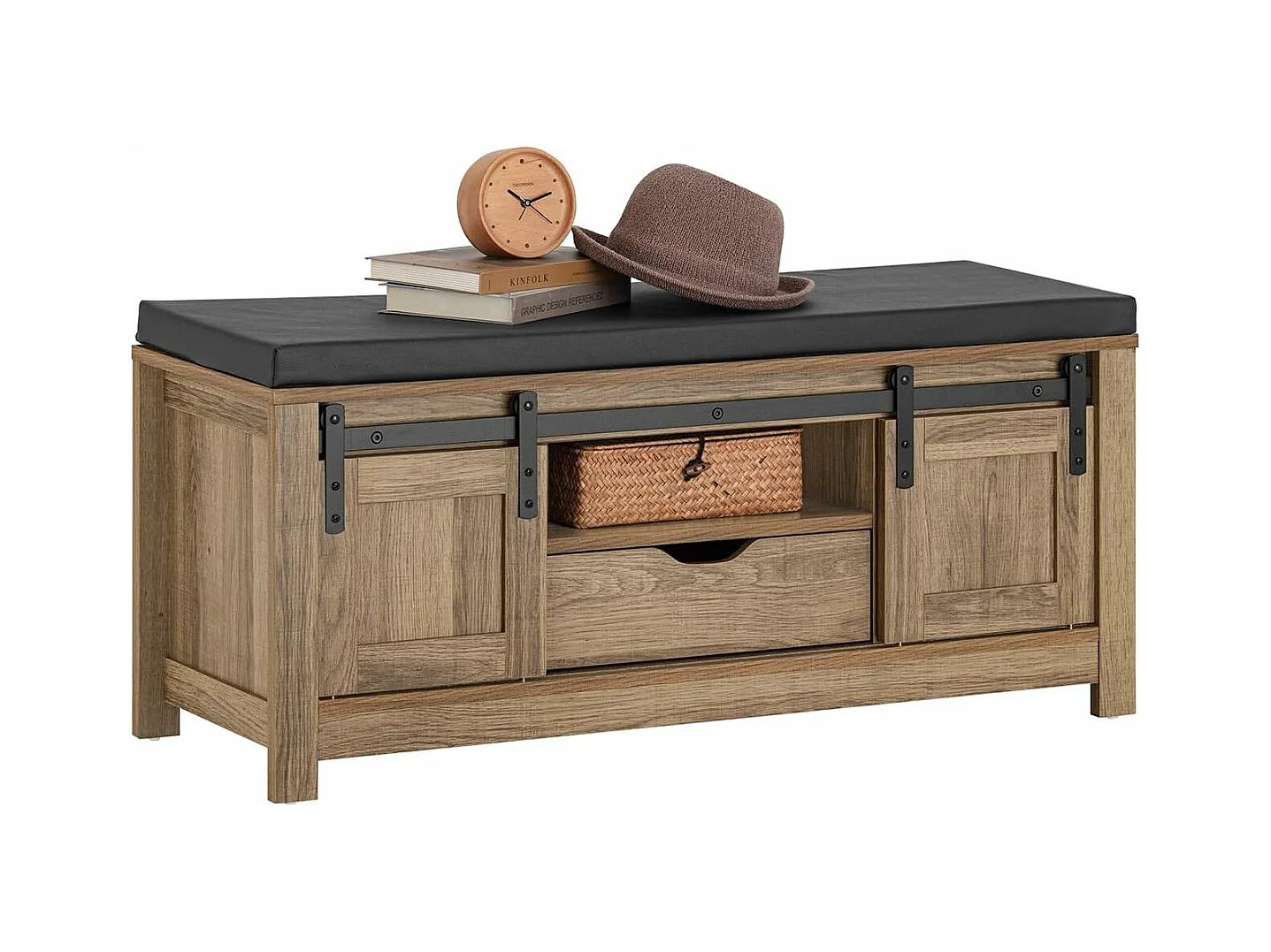 Banc à Chaussure Meuble de Rangement à Chaussures Armoire à Chaussures Meuble d'entrée, FSR118-BR