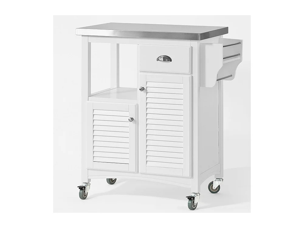 Desserte sur roulettes Meuble chariot de cuisine de service roulant Armoire de rangement, FKW37-W