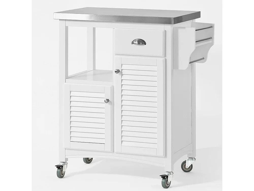 Desserte sur roulettes Meuble chariot de cuisine de service roulant Armoire de rangement, FKW37-W