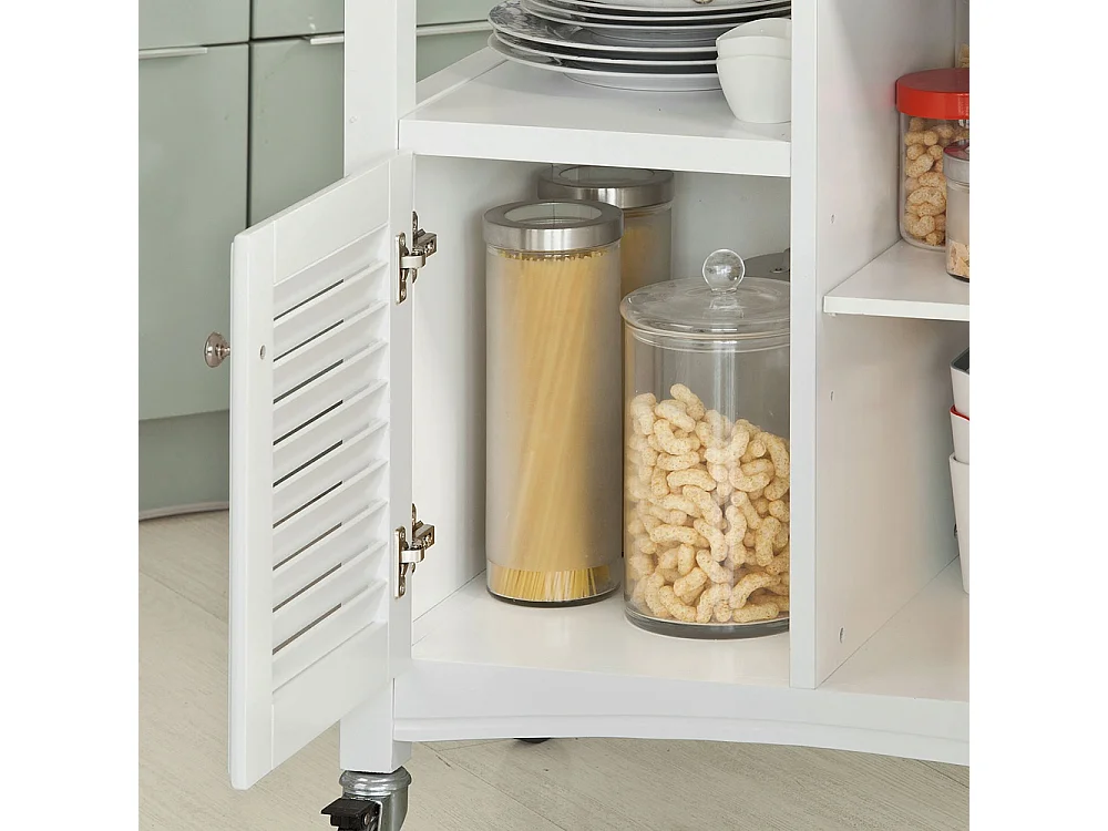 Desserte sur roulettes Meuble chariot de cuisine de service roulant Armoire de rangement, FKW37-W