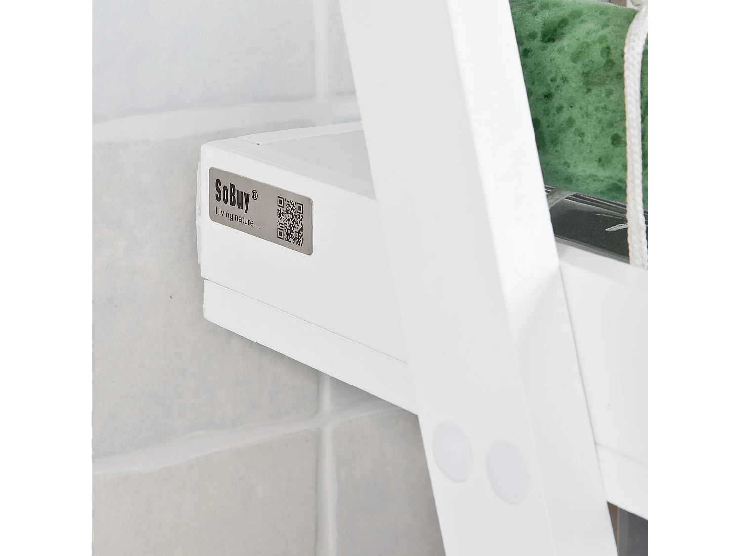 Etagère murale Porte-serviettes salle de bain toilettes avec 2 tablettes et 1 barre, FRG117-W