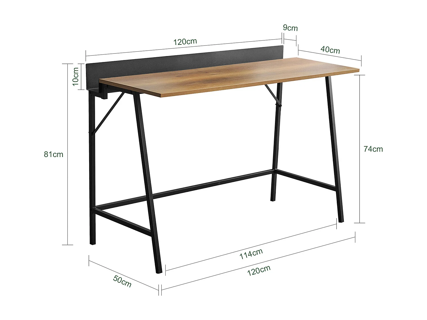 SoBuy FWT79-PF Bureau Informatique avec Passe-câble, Bureau d'Ordinateur Table d’Étude